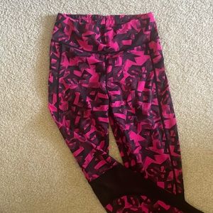 POP FIT Black and Pink Workout Leggings, Great Condition!